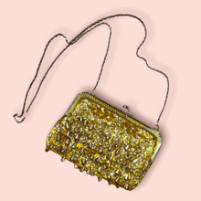 Load image into Gallery viewer, Champagne Gold Tear Drop Beaded Handbag
