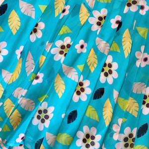 Moschino (100%) silk aqua floral skirt