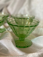 Load image into Gallery viewer, Lime green Depression glass sherbet dessert footed cups

