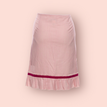 Load image into Gallery viewer, Blush pink with velvet ribbon knee-length skirt
