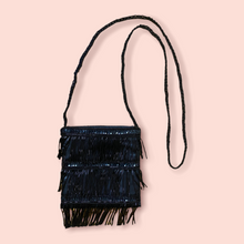 Load image into Gallery viewer, Satin with fringe mini crossbody
