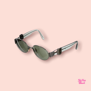 Moschino acetate belt frame reflective sunglasses
