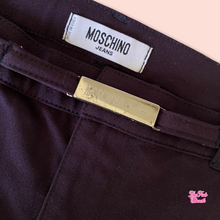 Load image into Gallery viewer, Moschino skinny silver buckle wide length pants
