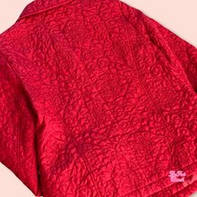 Load image into Gallery viewer, quilted cherry red button down jacket
