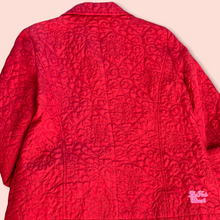 Load image into Gallery viewer, quilted cherry red button down jacket
