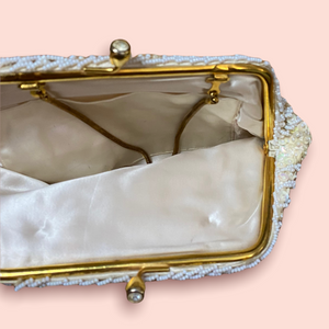 Iridescent Pearl Beaded vintage Mini Bag/Clutch