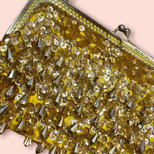 Load image into Gallery viewer, Champagne Gold Tear Drop Beaded Handbag
