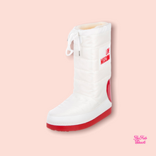 Load image into Gallery viewer, Love Moschino red heart moon boots
