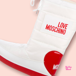 Love Moschino red heart moon boots