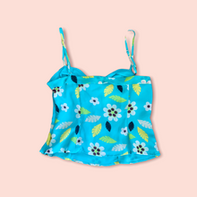 Load image into Gallery viewer, Moschino silk aqua floral cami top
